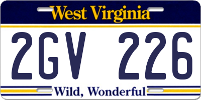 WV license plate 2GV226