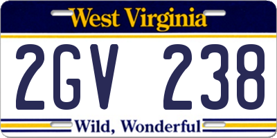 WV license plate 2GV238