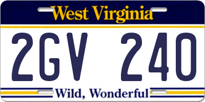 WV license plate 2GV240