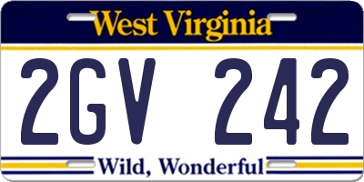 WV license plate 2GV242
