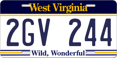 WV license plate 2GV244