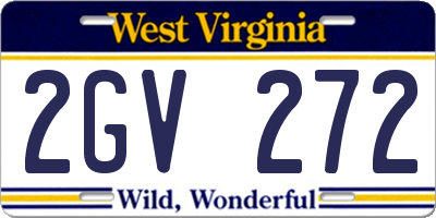 WV license plate 2GV272