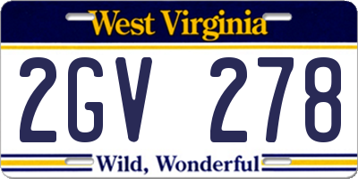 WV license plate 2GV278