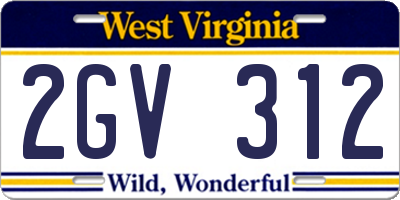 WV license plate 2GV312