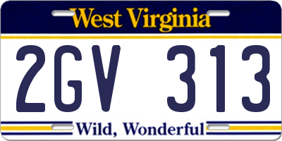 WV license plate 2GV313