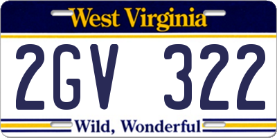 WV license plate 2GV322