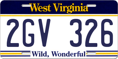 WV license plate 2GV326