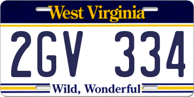 WV license plate 2GV334