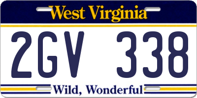 WV license plate 2GV338