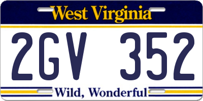 WV license plate 2GV352