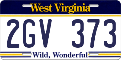 WV license plate 2GV373
