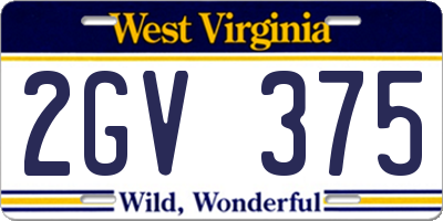 WV license plate 2GV375