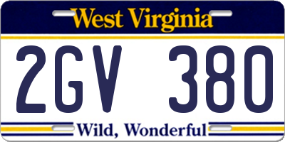 WV license plate 2GV380