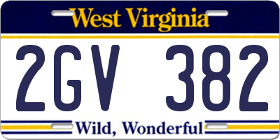 WV license plate 2GV382