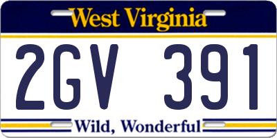 WV license plate 2GV391