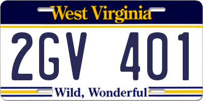 WV license plate 2GV401