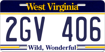WV license plate 2GV406