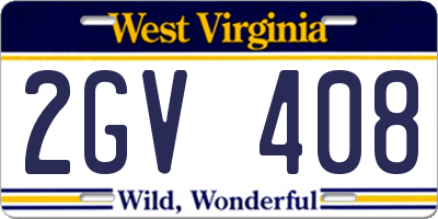 WV license plate 2GV408