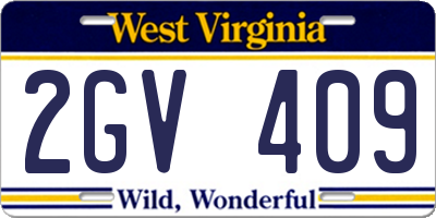 WV license plate 2GV409