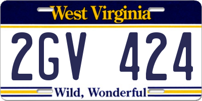 WV license plate 2GV424