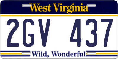 WV license plate 2GV437