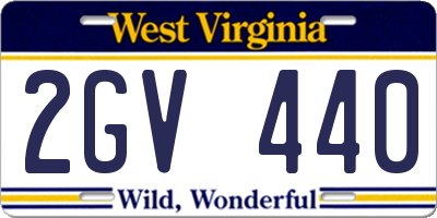 WV license plate 2GV440