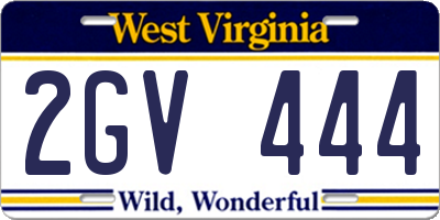 WV license plate 2GV444