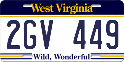 WV license plate 2GV449