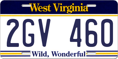 WV license plate 2GV460