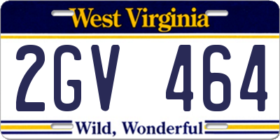WV license plate 2GV464