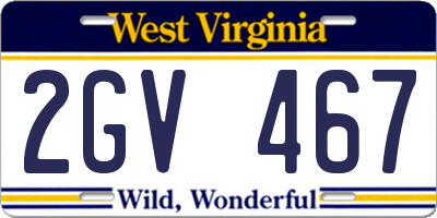 WV license plate 2GV467