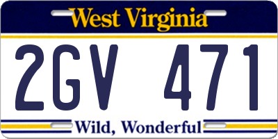 WV license plate 2GV471