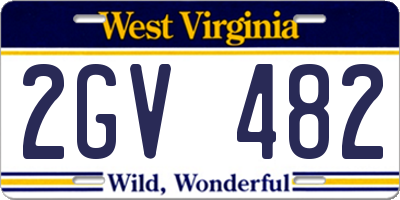 WV license plate 2GV482