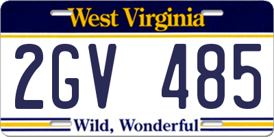 WV license plate 2GV485