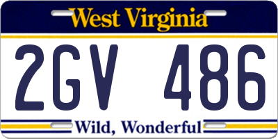 WV license plate 2GV486