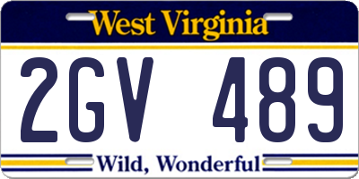 WV license plate 2GV489