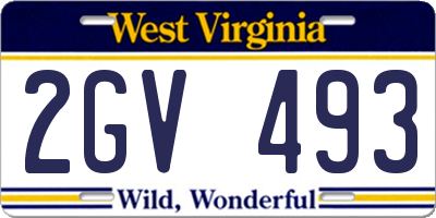 WV license plate 2GV493