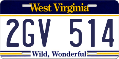WV license plate 2GV514