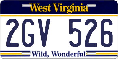 WV license plate 2GV526