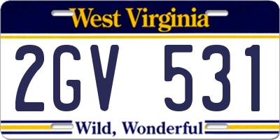 WV license plate 2GV531