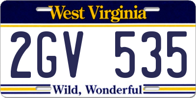 WV license plate 2GV535