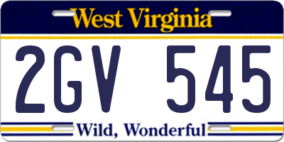 WV license plate 2GV545