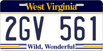 WV license plate 2GV561