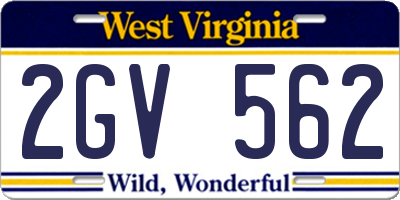 WV license plate 2GV562