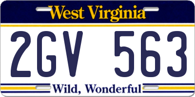 WV license plate 2GV563