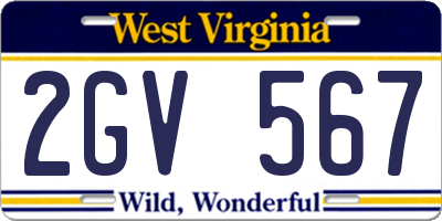 WV license plate 2GV567
