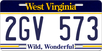 WV license plate 2GV573