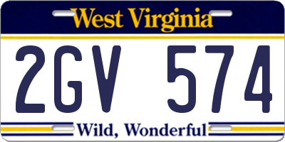 WV license plate 2GV574