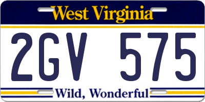 WV license plate 2GV575