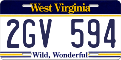 WV license plate 2GV594
